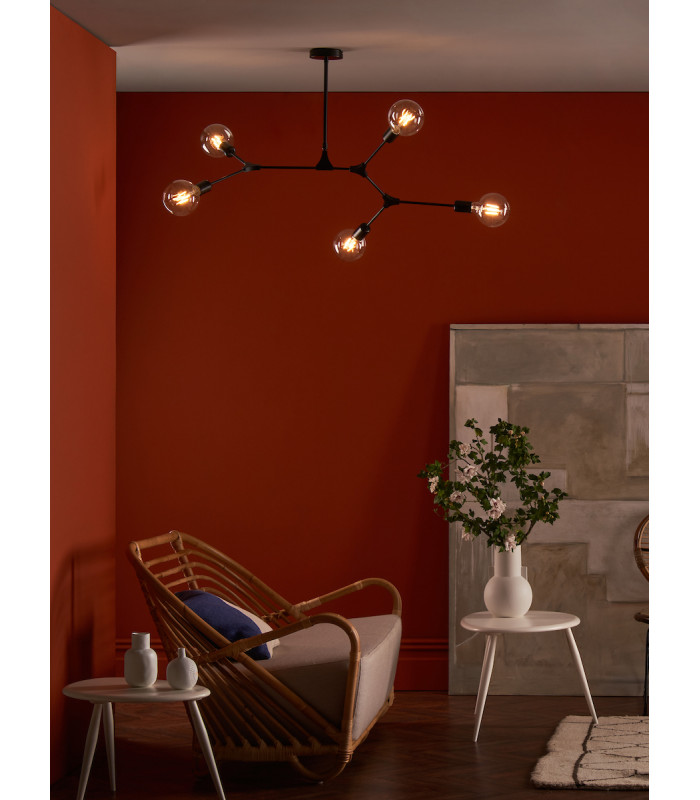 Pendant Light Black, 5x E27