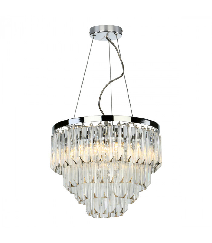 Pendant Light Polished Chrome Glass, 5x G9