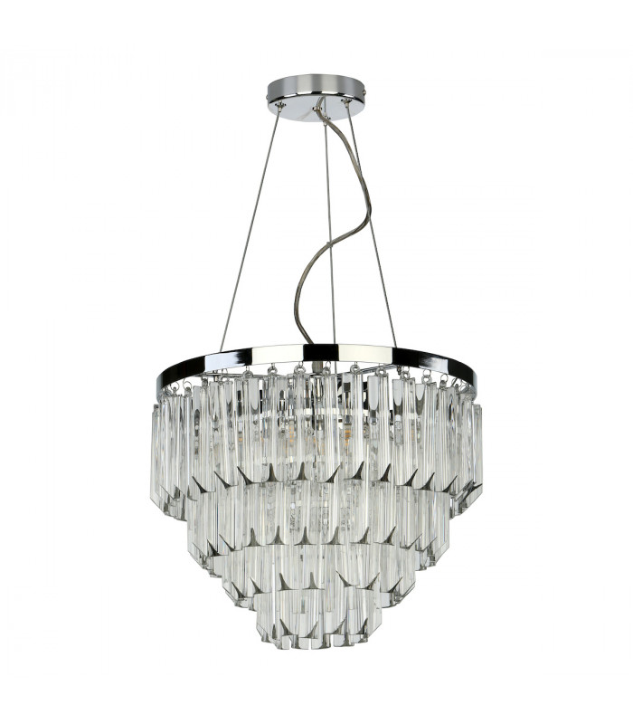 Pendant Light Polished Chrome Glass, 5x G9