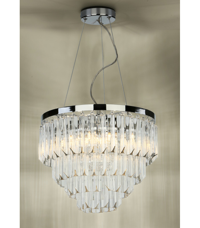 Pendant Light Polished Chrome Glass, 5x G9