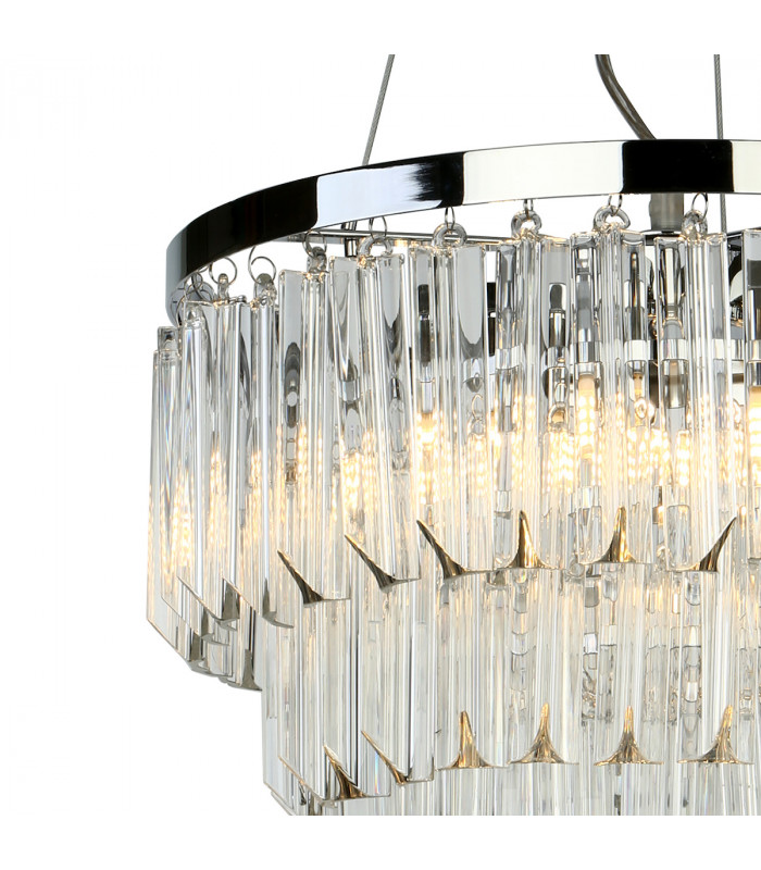 Pendant Light Polished Chrome Glass, 5x G9