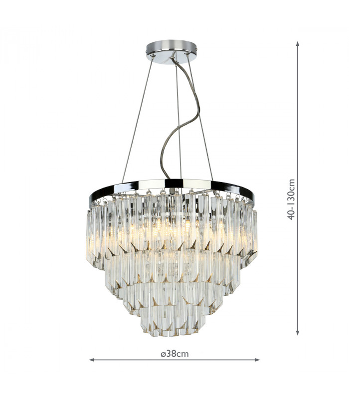 Pendant Light Polished Chrome Glass, 5x G9