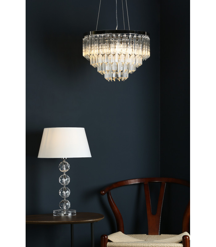 Pendant Light Polished Chrome Glass, 5x G9