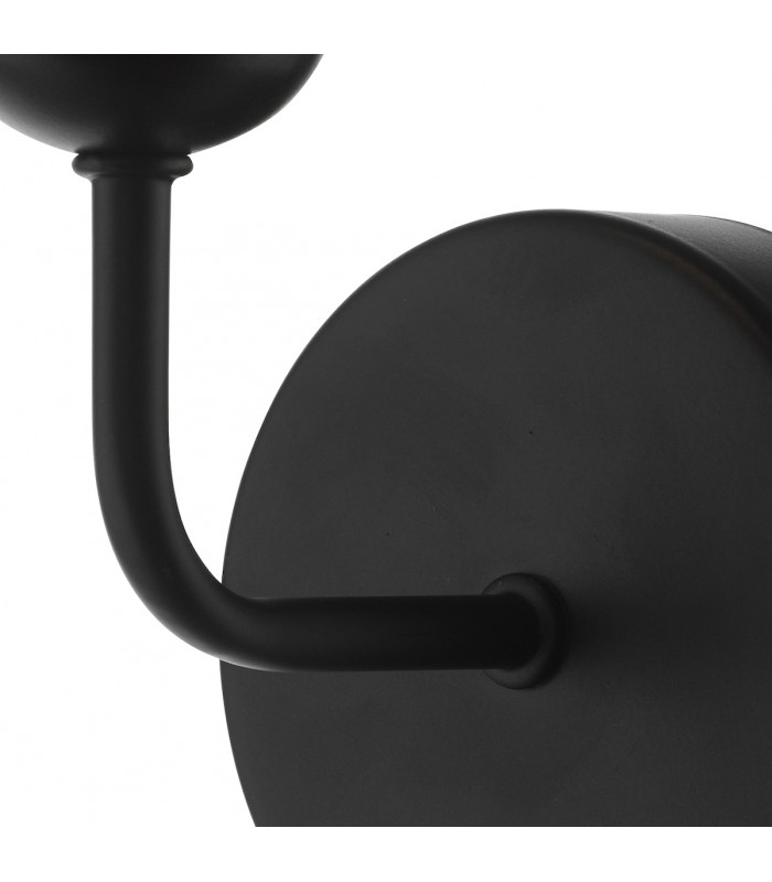 Wall Light Matt Black Smoked Glass, 1x G9