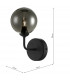 Wall Light Matt Black Smoked Glass, 1x G9