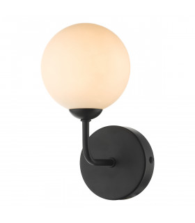 Wall Light Matt Black Opal Glass, 1x G9