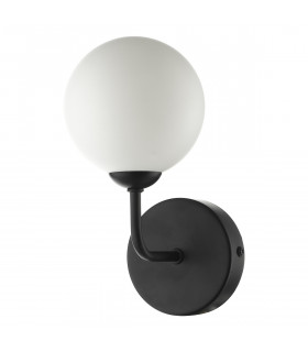 Wall Light Matt Black Opal Glass, 1x G9