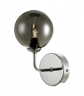 Wall Light Polished Chrome Smoked Glass, 1x G9