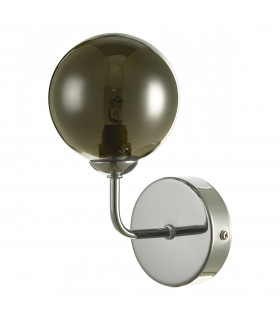 Wall Light Polished Chrome Smoked Glass, 1x G9