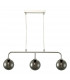 Straight Bar Pendant Light Polished Chrome Smoked Glass, 3x G9
