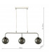 Straight Bar Pendant Light Polished Chrome Smoked Glass, 3x G9