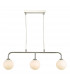 Straight Bar Pendant Light Polished Chrome Opal Glass, 3x G9