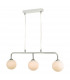 Straight Bar Pendant Light Polished Chrome Opal Glass, 3x G9