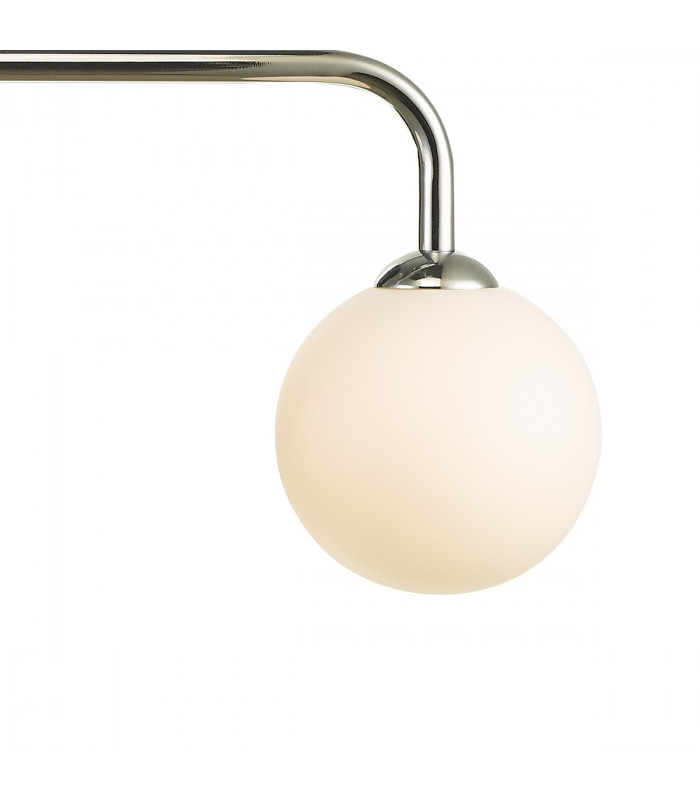 Straight Bar Pendant Light Polished Chrome Opal Glass, 3x G9