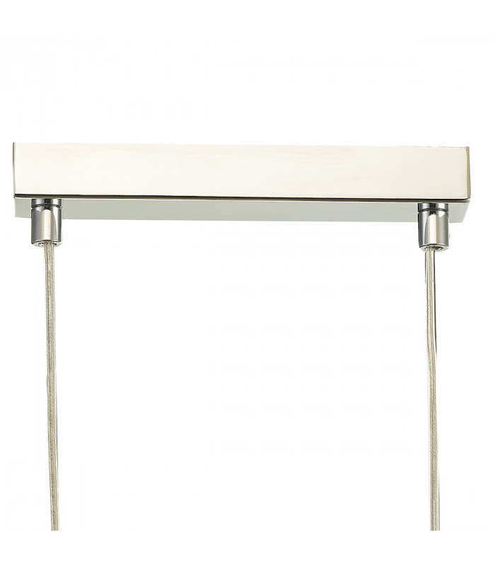 Straight Bar Pendant Light Polished Chrome Opal Glass, 3x G9