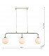 Straight Bar Pendant Light Polished Chrome Opal Glass, 3x G9