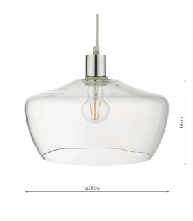 Dome Pendants Easy Fit Clear Glass