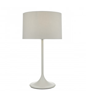 Table Lamp Grey With Round Drum Shade