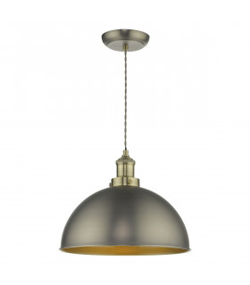 Dome Pendant Light Antique Chrome Antique Brass