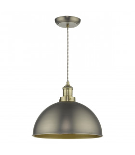 Dome Pendant Light Antique Chrome Antique Brass