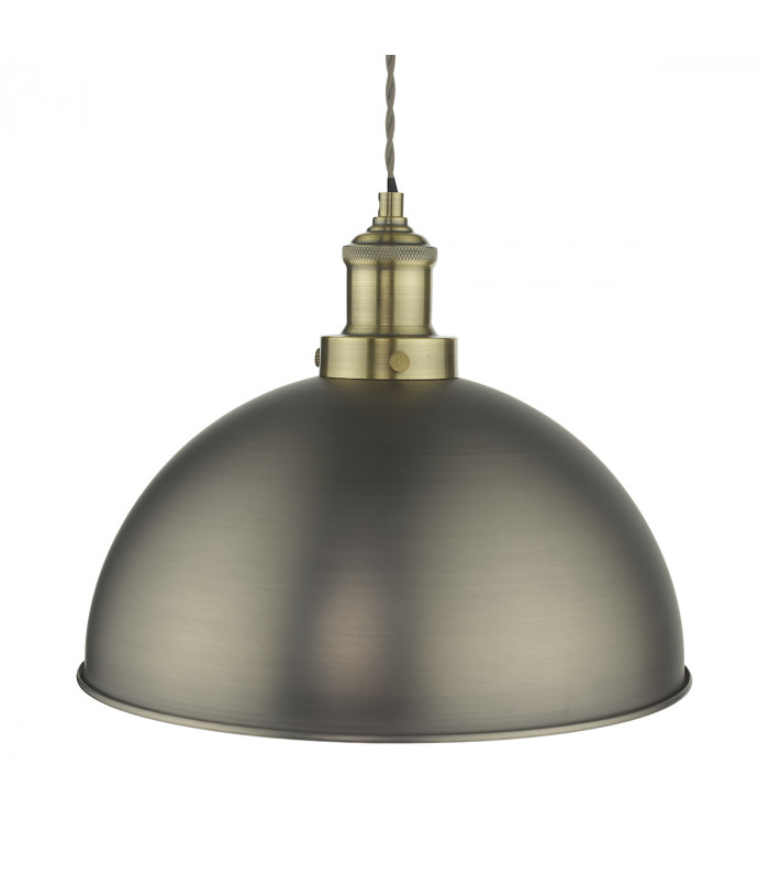 Dome Pendant Light Antique Chrome Antique Brass