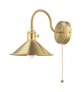 Dome Wall Light Brass With Brass Shade, 1x E14