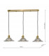 Straight Bar Brass Suspension With Flared Glass Shades, 3x E14