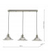 Straight Bar Antique Chrome Suspension With Flared Glass Shades, 3x E14