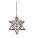 Wire Frame ILARIO 1 Light Star Pendant Light Antique Brass Glass Small