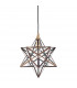 Wire Frame ILARIO 1 Light Star Pendant Light Antique Brass Glass Small