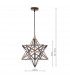 Wire Frame ILARIO 1 Light Star Pendant Light Antique Brass Glass Small