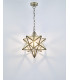 Wire Frame Pendant Light Antique Brass & Glass