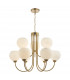Pendant Light Natural Brass With Opal Glass, 9x E14