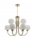 Pendant Light Natural Brass With Opal Glass, 9x E14