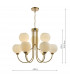 Pendant Light Natural Brass With Opal Glass, 9x E14