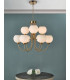 Pendant Light Natural Brass With Opal Glass, 9x E14
