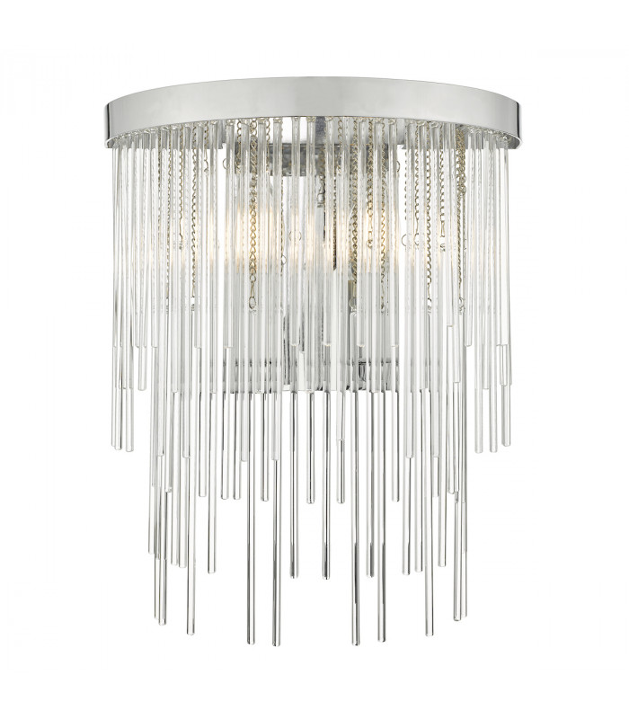 Wall Light Polished Chrome And Clear Glass, 2x E14