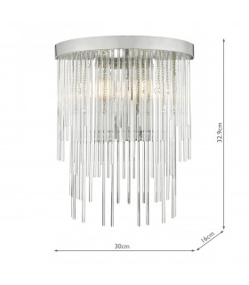 Wall Light Polished Chrome And Clear Glass, 2x E14