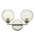 Wall Light Polished Chrome Twisted Glass, 2x G9