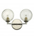 Wall Light Polished Chrome Twisted Glass, 2x G9