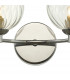 Wall Light Polished Chrome Twisted Glass, 2x G9