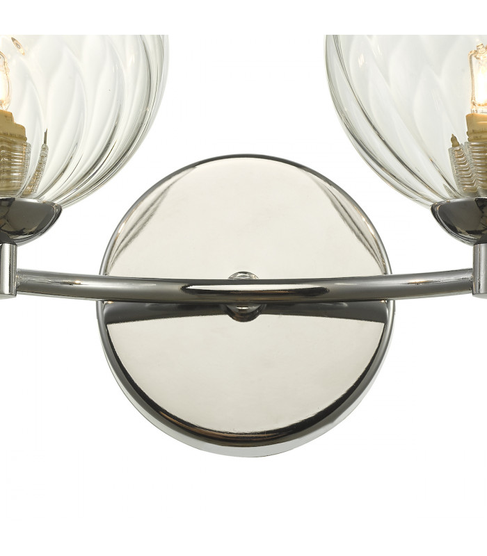 Wall Light Polished Chrome Twisted Glass, 2x G9