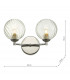 Wall Light Polished Chrome Twisted Glass, 2x G9