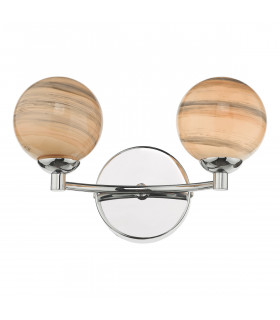 Wall Light Polished Chrome Swirl Glass, 2x G9
