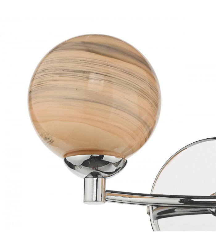 Wall Light Polished Chrome Swirl Glass, 2x G9