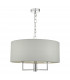 Cylindrical Pendant Light Polished Chrome & Grey, 3x E14