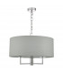 Cylindrical Pendant Light Polished Chrome & Grey, 3x E14