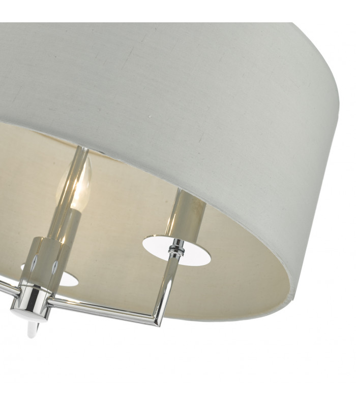 Cylindrical Pendant Light Polished Chrome & Grey, 3x E14