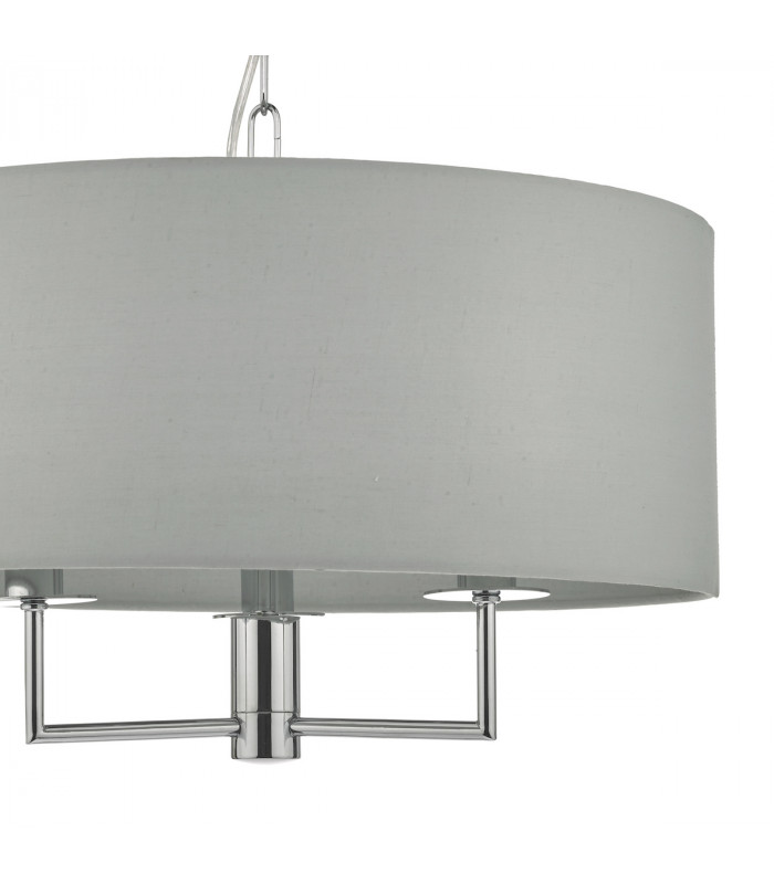 Cylindrical Pendant Light Polished Chrome & Grey, 3x E14