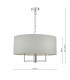 Cylindrical Pendant Light Polished Chrome & Grey, 3x E14